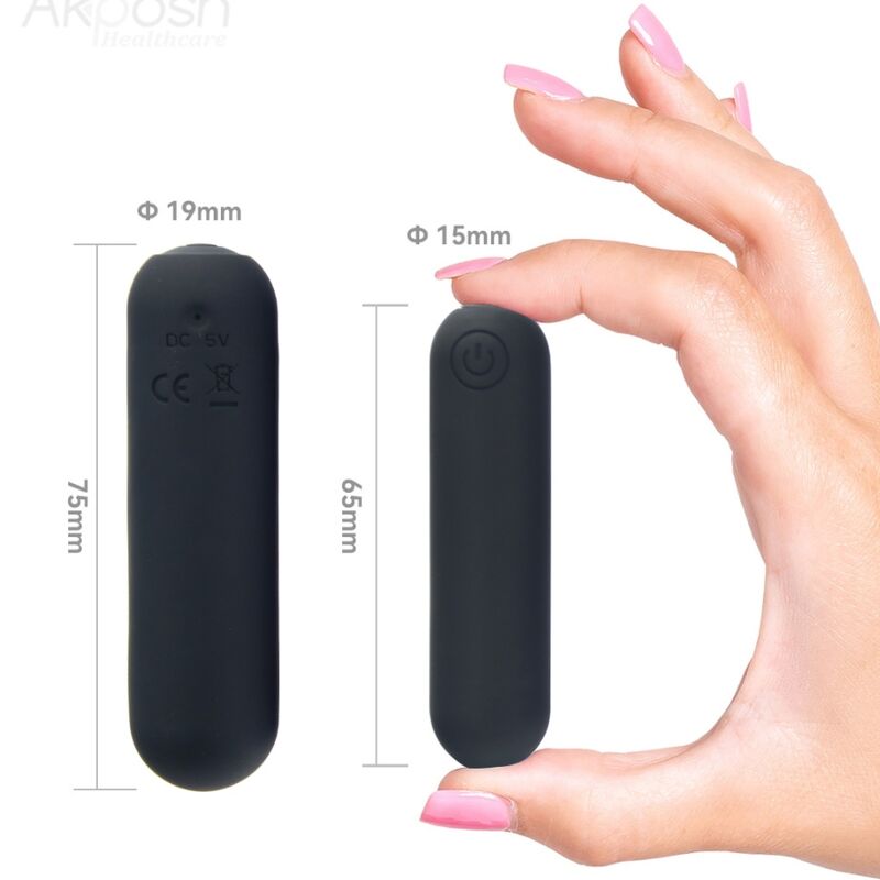 SPLASH HEHE VIBRADOR BALA SILICONE 10 VIBRAÇÕES 65 X 15 CM PRETO