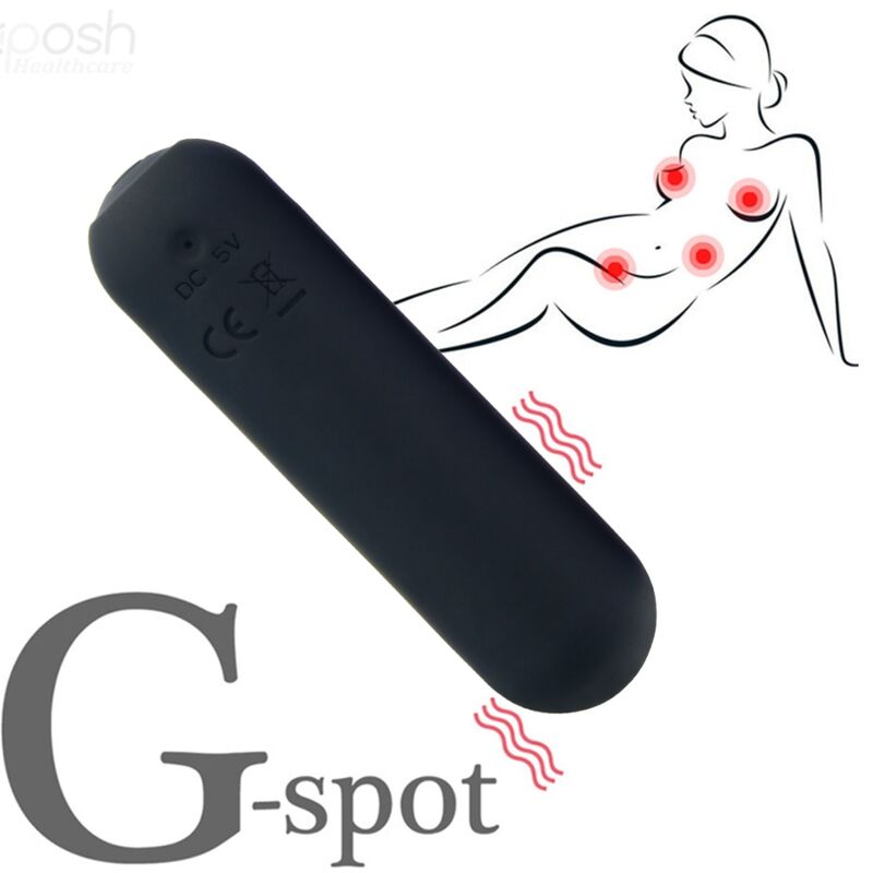 SPLASH HAHA VIBRADOR BALA SILICONE 10 VIBRAÇÕES 75 X 19 CM PRETO