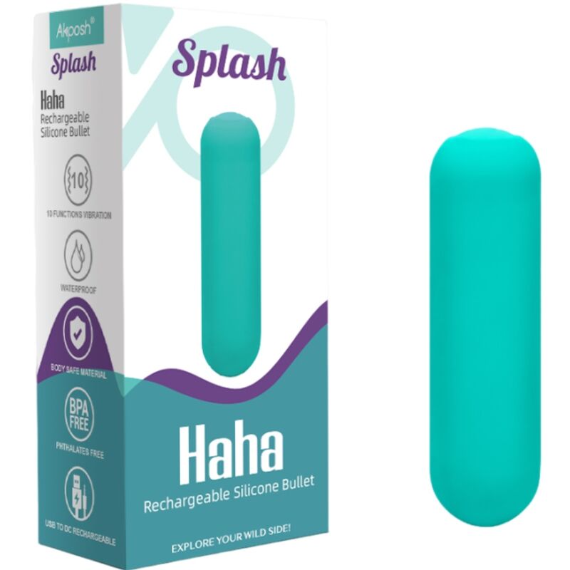 SPLASH HAHA VIBRADOR BALA SILICONE 10 VIBRAÇÕES 75 X 19 CM VERDE