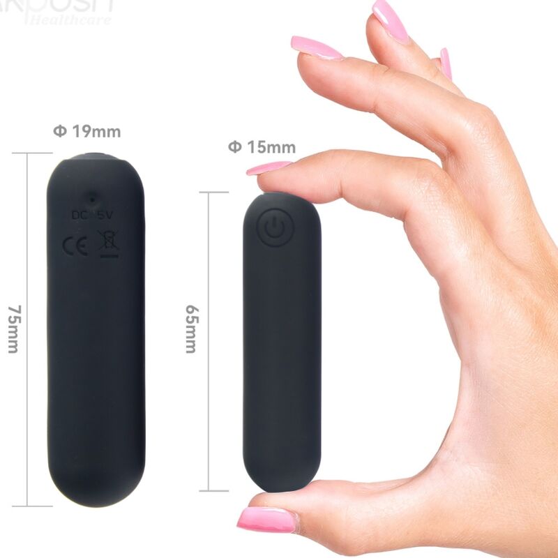 SPLASH HAHA VIBRADOR BALA SILICONE 10 VIBRAÇÕES 75 X 19 CM PRETO