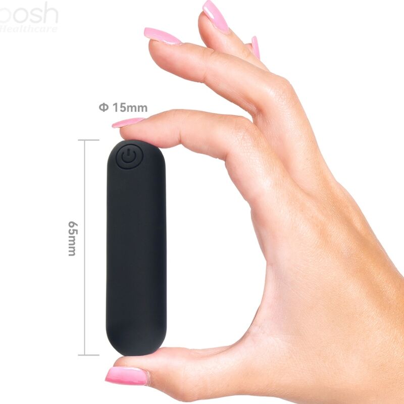 SPLASH JOLINE VIBRADOR BALA SILICONE CONTROLE REMOTO 10 VIBRAÇÕES 65 X 15 CM PRETO