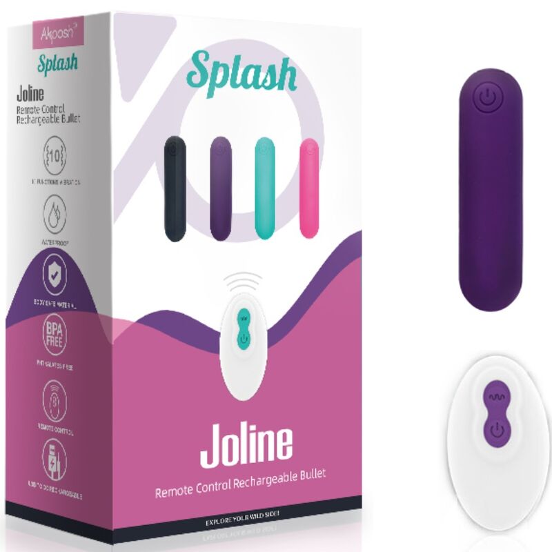 SPLASH JOLINE VIBRADOR BALA SILICONE CONTROLE REMOTO 10 VIBRAÇÕES 6.5 X 1.5 CM ROXO