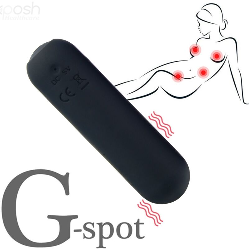 SPLASH JOIE VIBRADOR BULLET SILICONE CONTROLE REMOTO 10 VIBRAÇÕES 75 X 19 CM PRETO