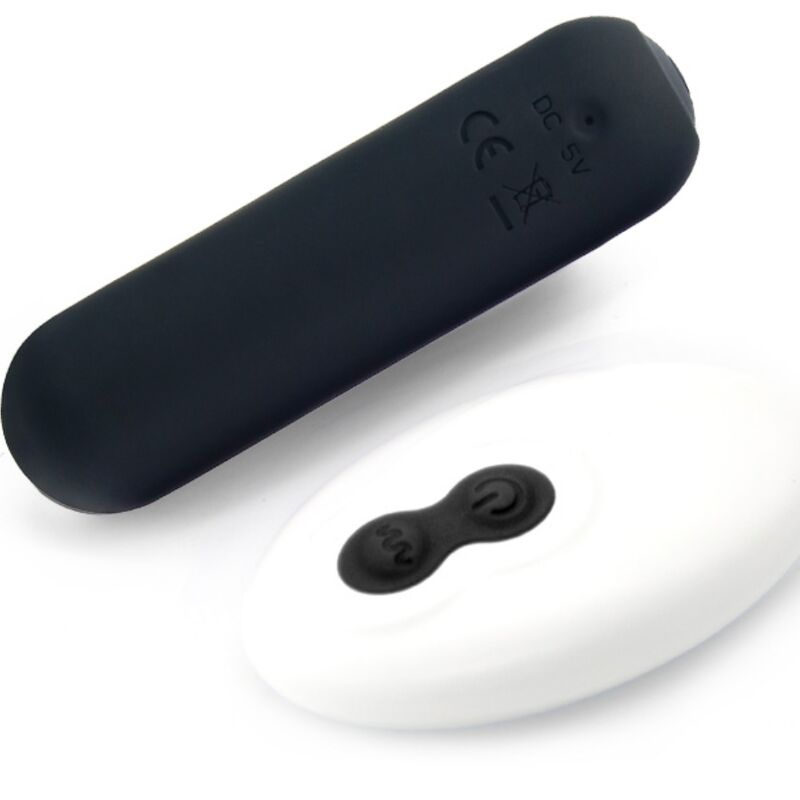 SPLASH JOIE VIBRADOR BULLET SILICONE CONTROLE REMOTO 10 VIBRAÇÕES 75 X 19 CM PRETO