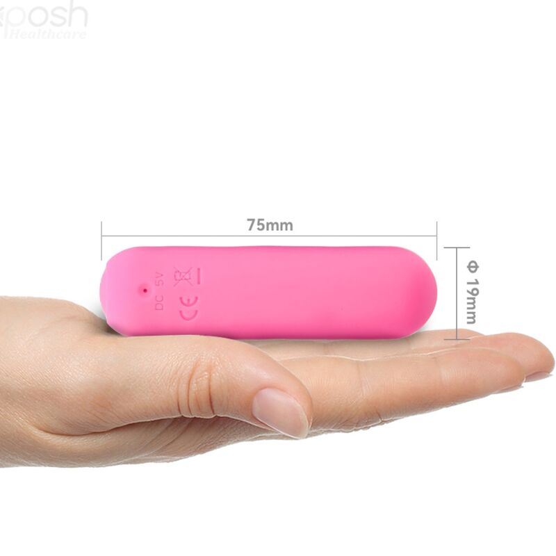 SPLASH JOIE VIBRADOR BULLET SILICONE CONTROLE REMOTO 10 VIBRAÇÕES 75 X 19 CM ROSA