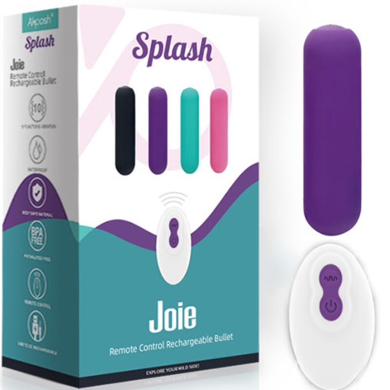 SPLASH JOIE VIBRADOR BULLET SILICONE CONTROLE REMOTO 10 VIBRAÇÕES 75 X 19 CM ROXO