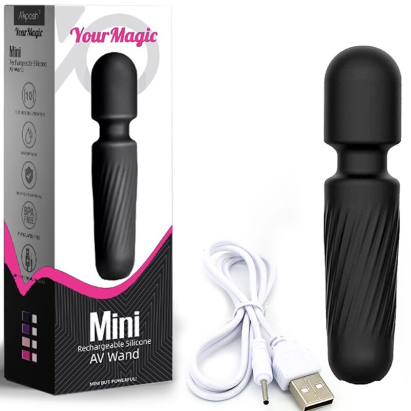 ARMONY - TU MASAJEADOR MÁGICO Y VIBRADOR RECARGABLE 10 VIBRACIONES NEGRO