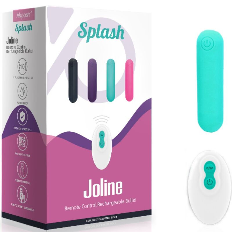 SPLASH JOLINE VIBRADOR BULLET SILICONE CONTROLE REMOTO 10 VIBRAÇÕES 65 X 15 CM VERDE