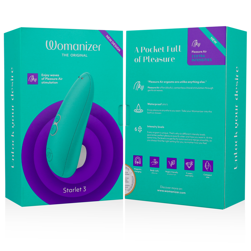 WOMANIZER - ESTIMULADOR DE CLÍTORIS STARLET 3 TURQUESA