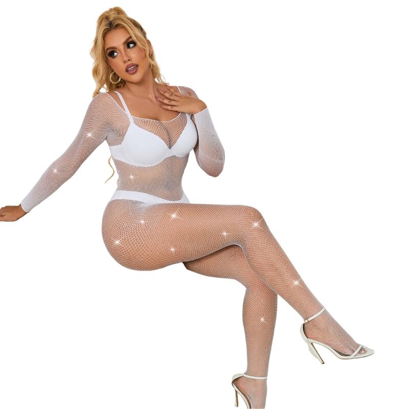 SUBBLIME - 952396 BODY DE MALLA DE DIAMANTE MANGA LARGA BLANCO TALLA ÚNICA