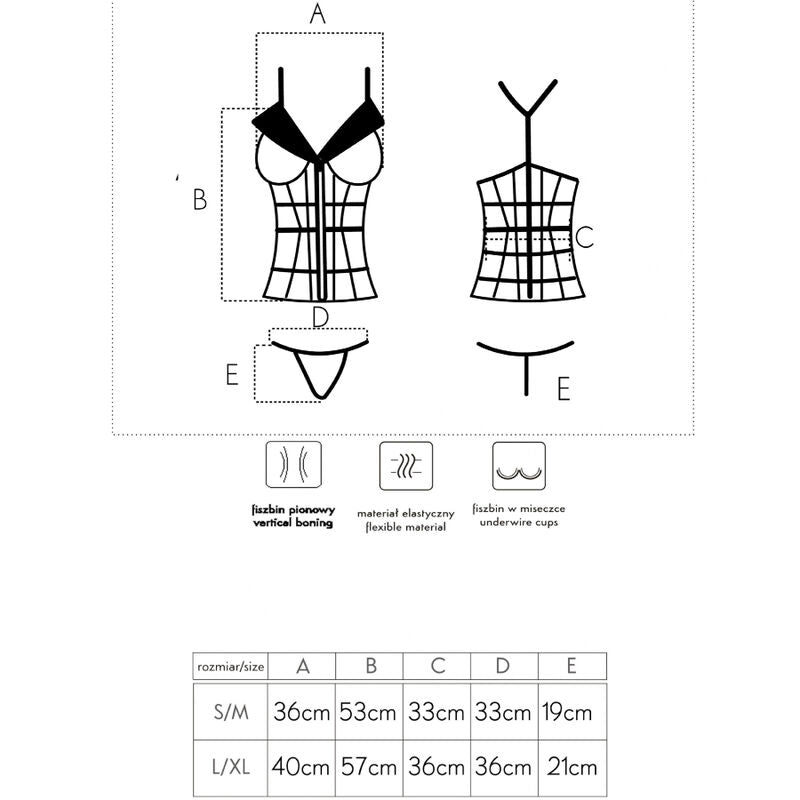LIVCO CORSETTI MODA - LAURA LC 20215 CORSÉ + TANGA S/M