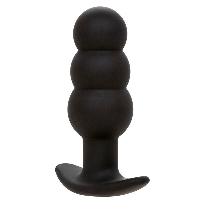CALEXOTICS - PLUG ANAL CON BOLAS ROCK BOTTOM 10 VIBRACIONES SILICONA NEGRA