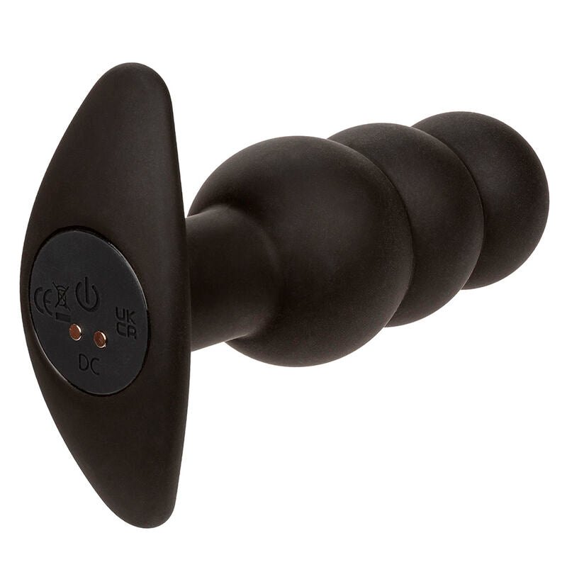 CALEXOTICS - PLUG ANAL CON BOLAS ROCK BOTTOM 10 VIBRACIONES SILICONA NEGRA