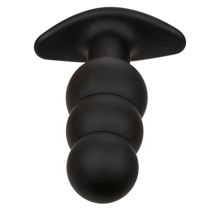 CALEXOTICS - PLUG ANAL CON BOLAS ROCK BOTTOM 10 VIBRACIONES SILICONA NEGRA