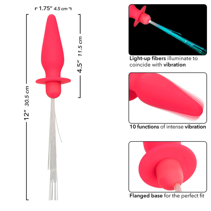 CALEXOTICS - PLUG ANAL ILUMINADO SOUTHERN LIGHTS 10 VIBRACIONES SILICONA ROSA