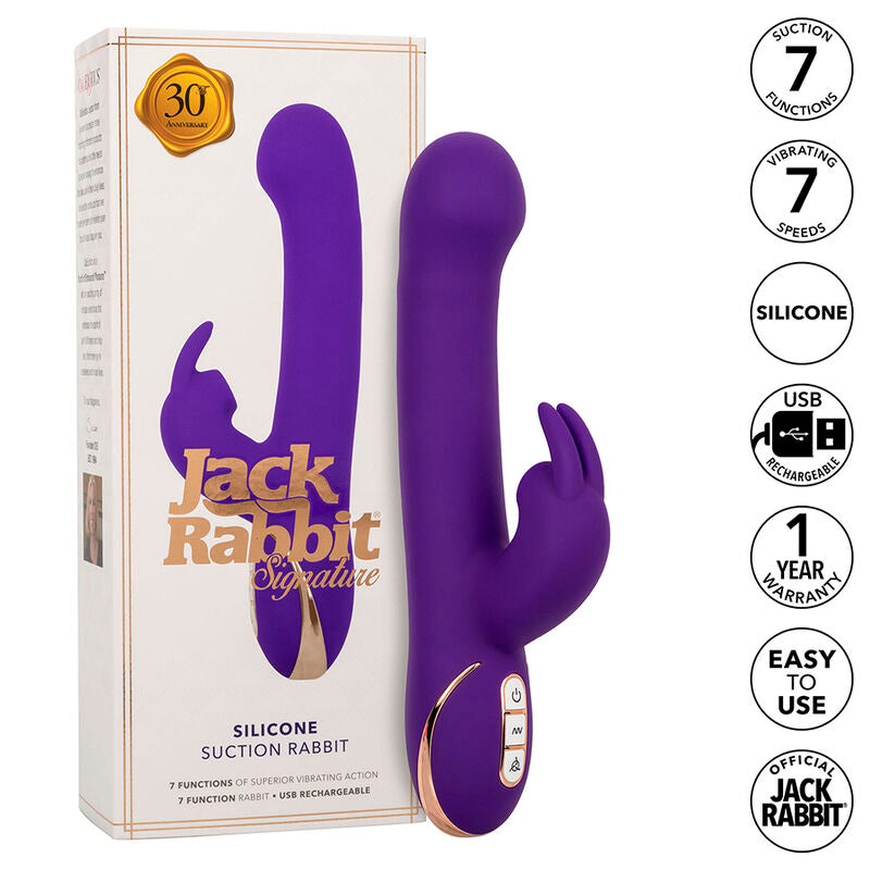 CALEXOTICS - VIBRADOR Y ESTIMULADOR JACK RABBIT 7 VIBRACIONES Y MODO SUCCIÓN AZUL