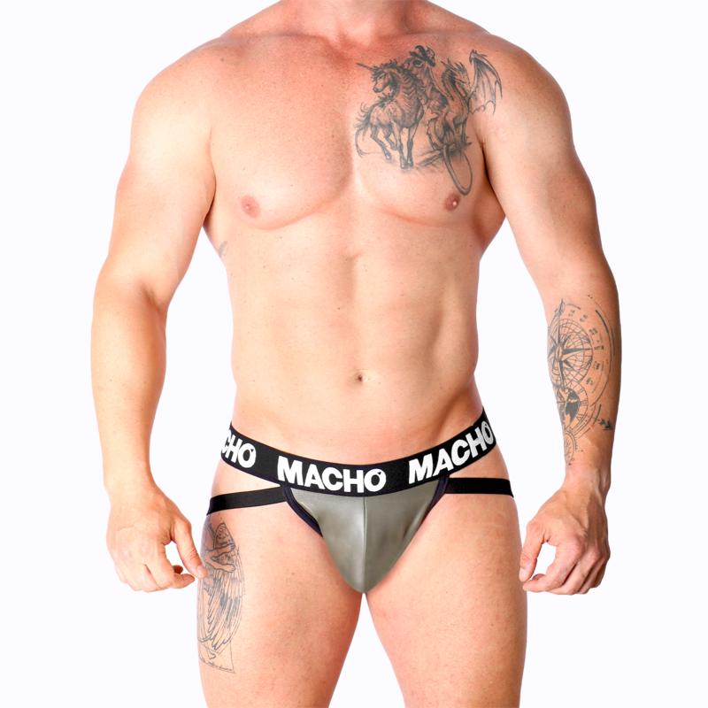 HOMBRE - MX27GR JOCK PIEL GRIS BEIGE M