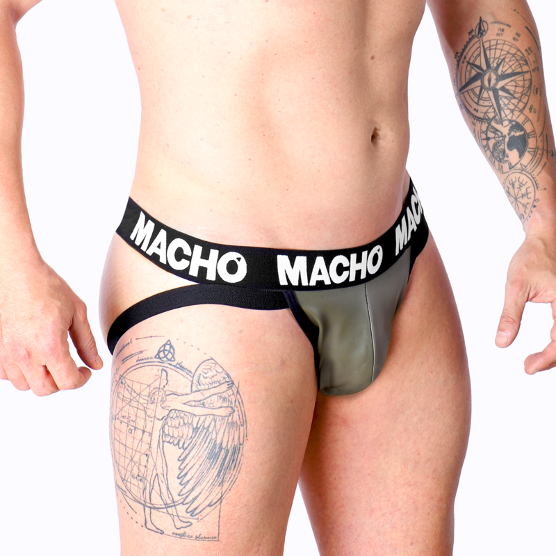 HOMBRE - MX27GR JOCK PIEL GRIS BEIGE M