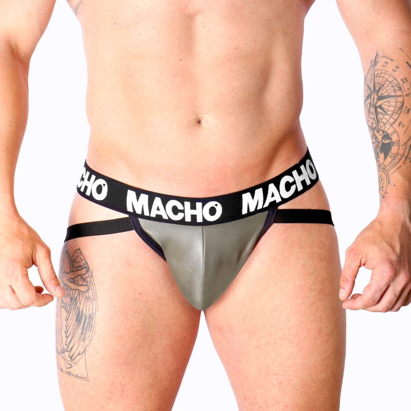 HOMBRE - MX27GR JOCK PIEL GRIS BEIGE M