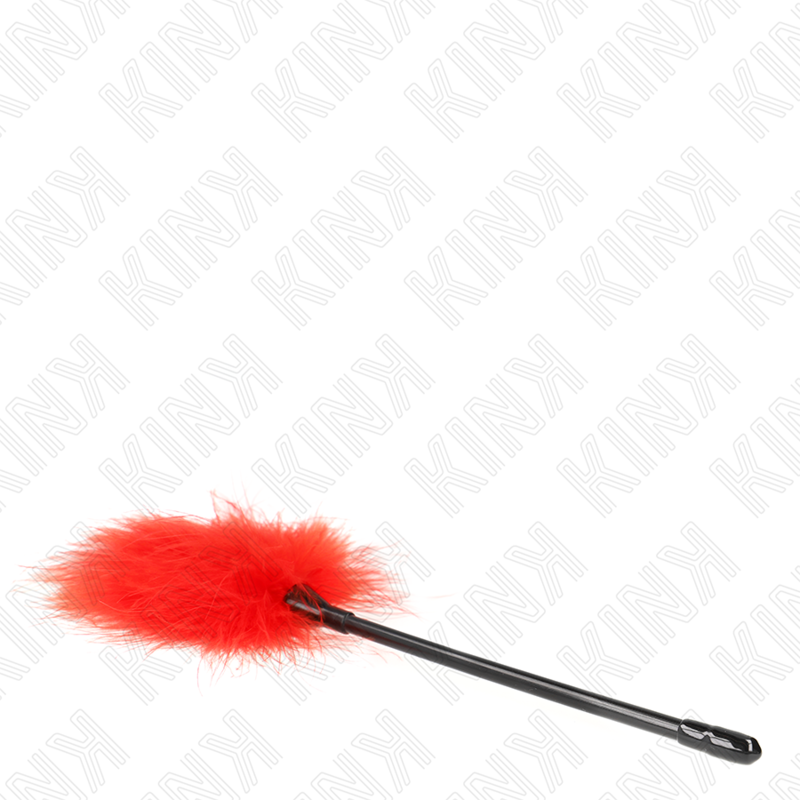 KINK - PLUMAS DE COSQUILLAS ROJAS UTILIZADAS EN KIT DE BONDAGE 27 CM