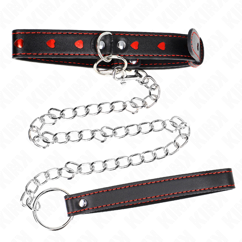 KINK - COLLAR CON CORREA 65 CM DETALLES CORAZÓN 52,5 X 2,5 CM