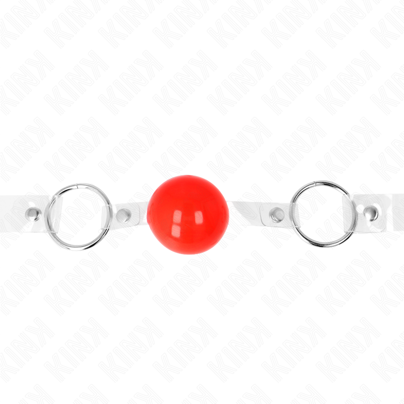 KINK - MORDAZA DE PVC TRANSPARENTE ROJA DE 4 CM AJUSTABLE