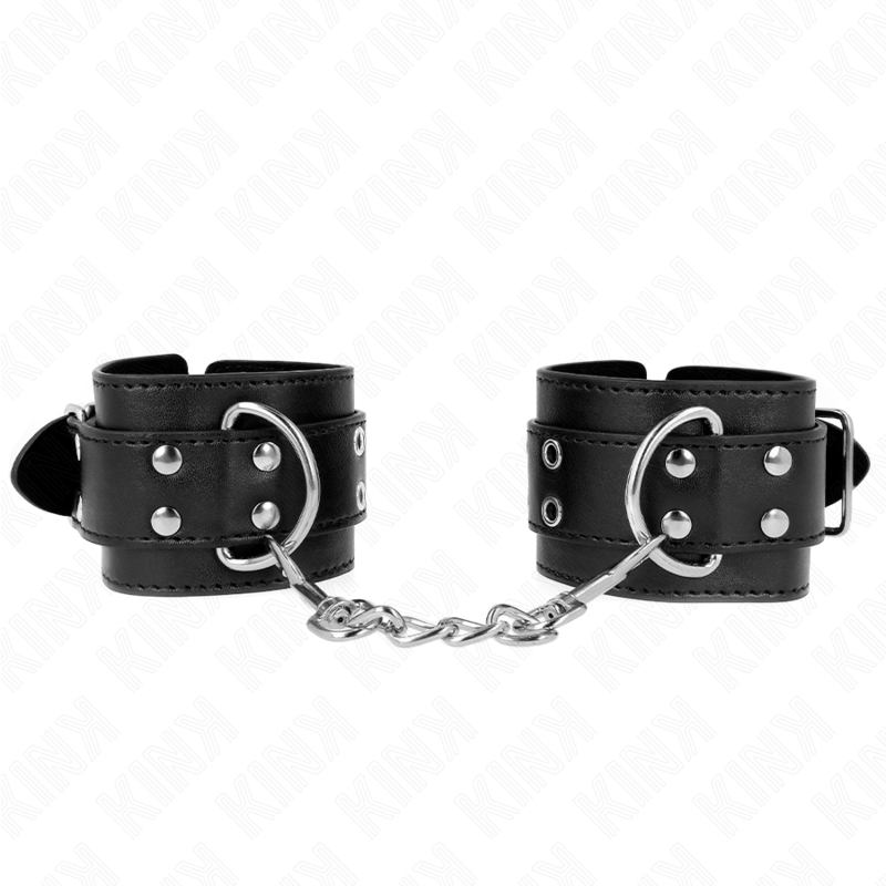 KINK - PUÑOS NEGROS AJUSTABLES DOBLE HEBILLA 19-26 CM