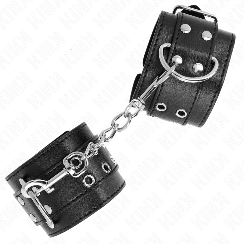 KINK - PUÑOS NEGROS AJUSTABLES DOBLE HEBILLA 19-26 CM