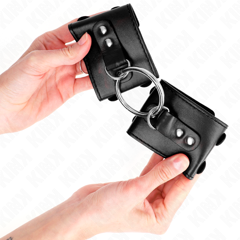 KINK - ESPOSAS FIJAS CON ANILLA Y TIRANTES AJUSTABLES NEGROS 17-22 CM X 6,5 CM
