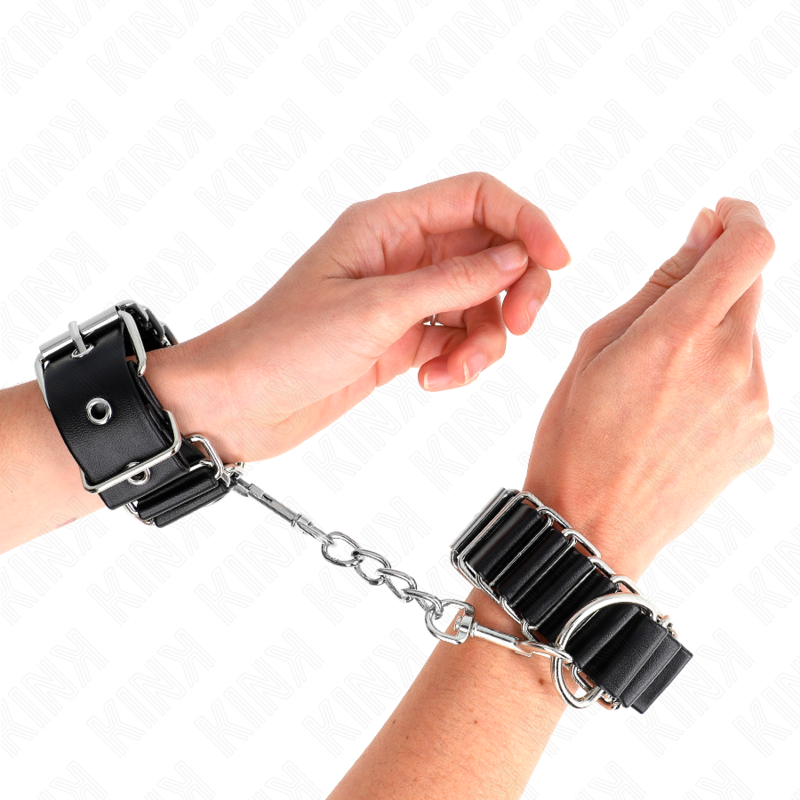 KINK - SUJECIONES PARA MUÑECAS DELGADAS CON BISAGRAS AJUSTABLES NEGRAS 16-22 CM X 3,5 CM