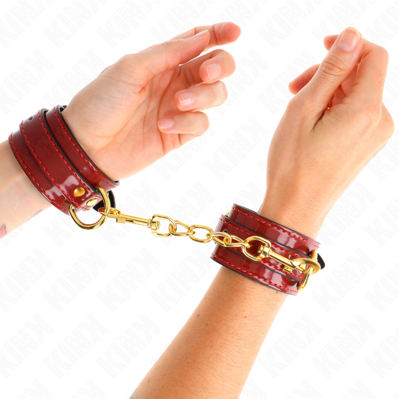 KINK - JOANNA ANGEL ESPOSAS AJUSTABLES ROJAS CON CADENA DORADA 16,5-26 CM X 4 CM