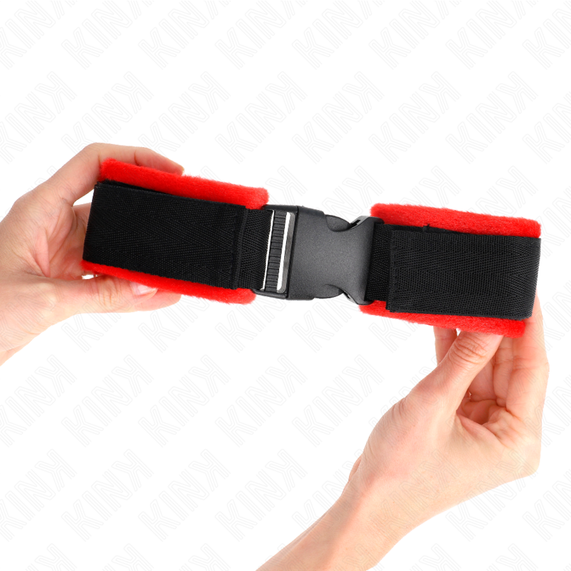 KINK - RESTRICCIONES PARA MUÑECAS DE NYLON CON GANCHO Y BUCLE NEGRO MODELO 1 AJUSTABLE 25-35 CM X 6 CM