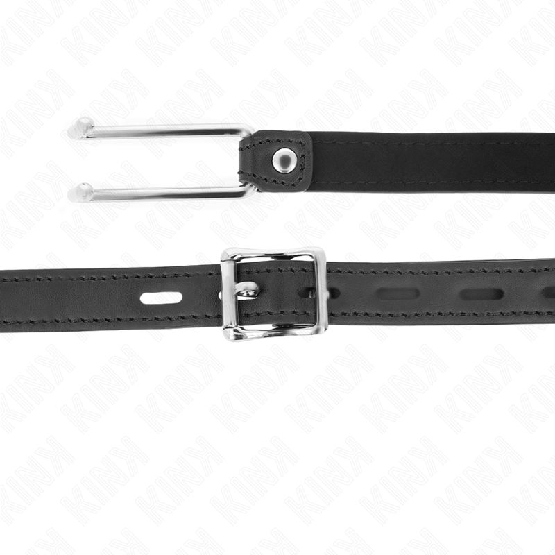 KINK - MORDAZA DE GANCHO DE METAL DE 11,5 CM CON CORREA DE CUERO AJUSTABLE 39-58 CM X 2 CM