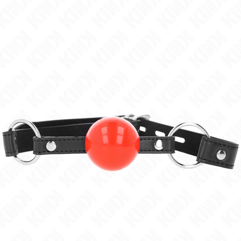 KINK - MORDAZA DE BOLA 4 CM CON CERRADURA BOLA ROJA MANGO NEGRO 60 x 2 CM
