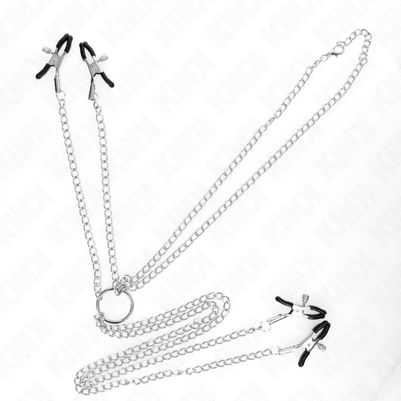 KINK - 4 PINZAS AJUSTABLES PARA PEZONES Y CLÍTORIS PLATEADAS