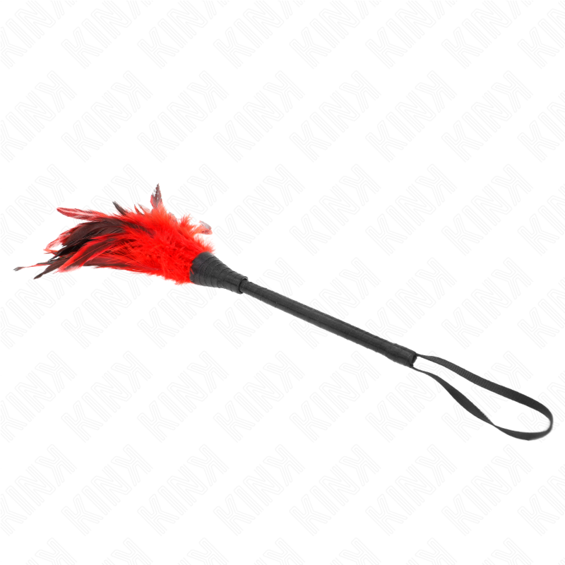 KINK - PLUMAS DE POLLO EN FORMA DE CUERNO ROJO 36 CM