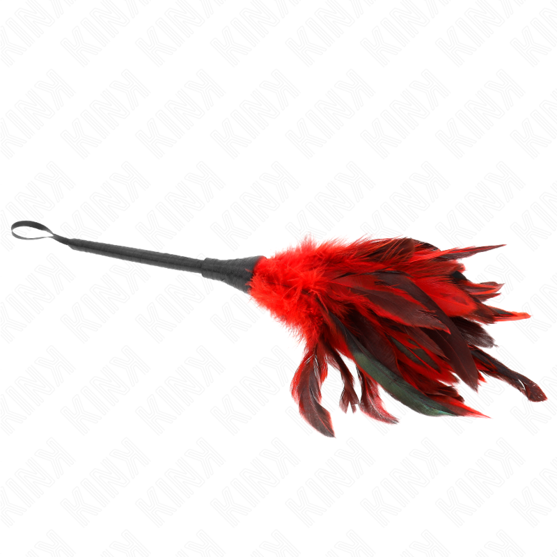 KINK - PLUMAS DE POLLO EN FORMA DE CUERNO ROJO 36 CM