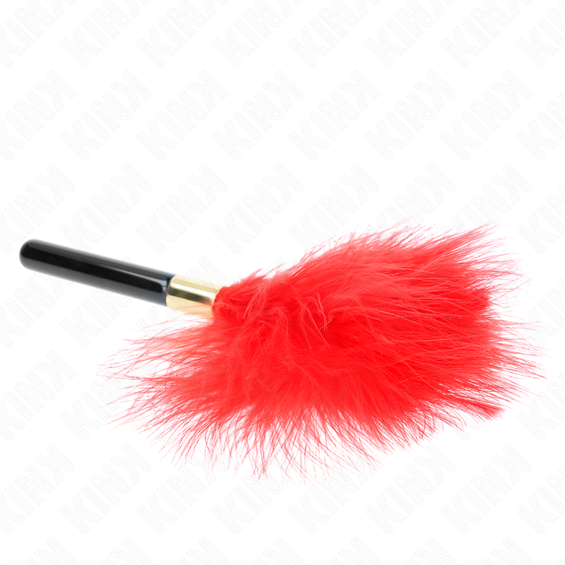 KINK - PLUMAS COSQUILLAS ORO METAL ROJO 18 CM