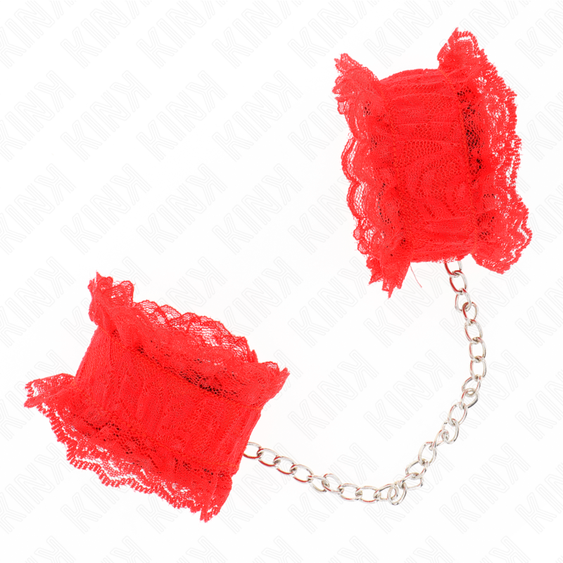 KINK - PUÑOS ELÁSTICOS DE ENCAJE ROJO