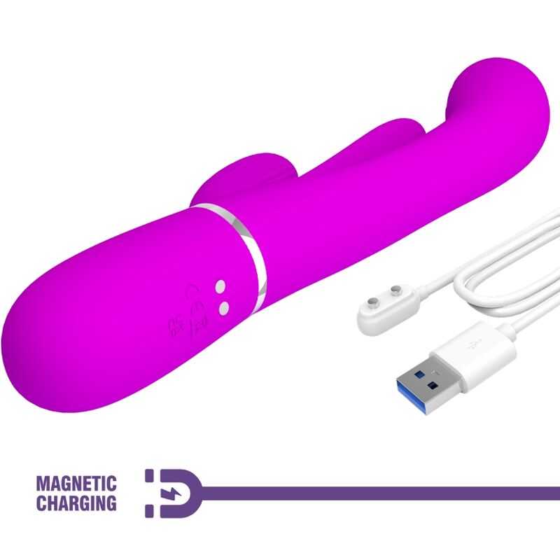 PRETTY LOVE - VIBRADOR MULTIFUNCIONAL SHANIA TRIPLE RABBIT ROSA