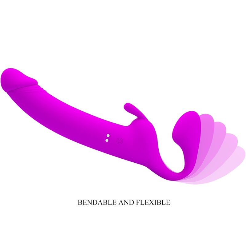 PRETTY LOVE - ZANINI STRAPLESS STRAP-ON 10 VIBRACIONES PÚRPURA