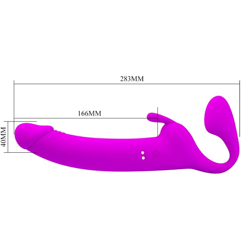 PRETTY LOVE - ZANINI STRAPLESS STRAP-ON 10 VIBRACIONES PÚRPURA