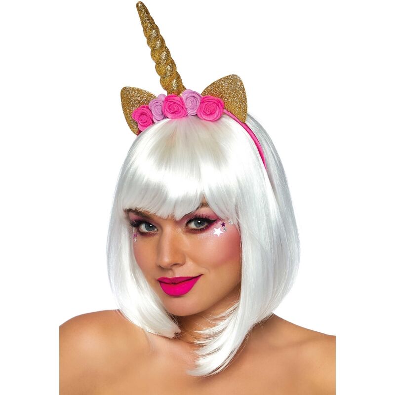 LEG AVENUE - DIADEMA CON FLORES DE UNICORNIO DORADO