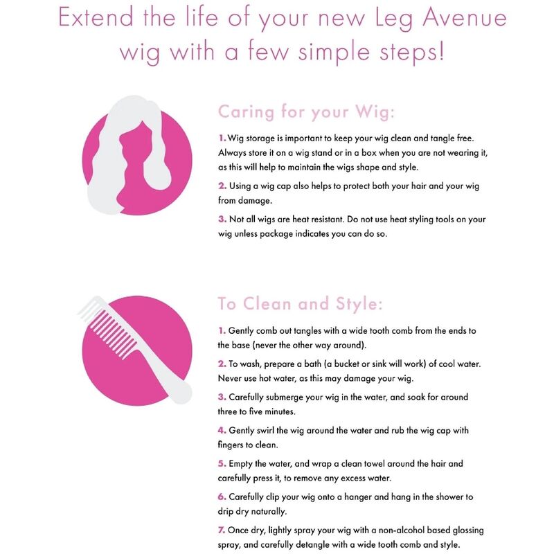 LEG AVENUE - PELUCA BOB CORTE BLANCA FOSFORESCENTE