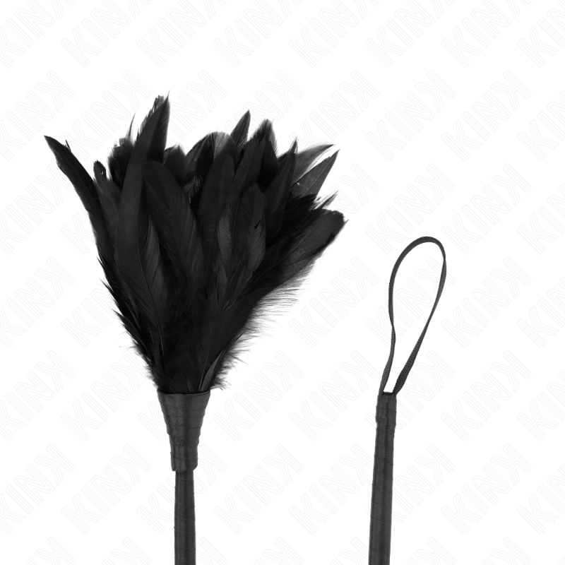 KINK - PLUMAS DE POLLO EN FORMA DE CUERNO DE CRIADA NEGRA 36 CM