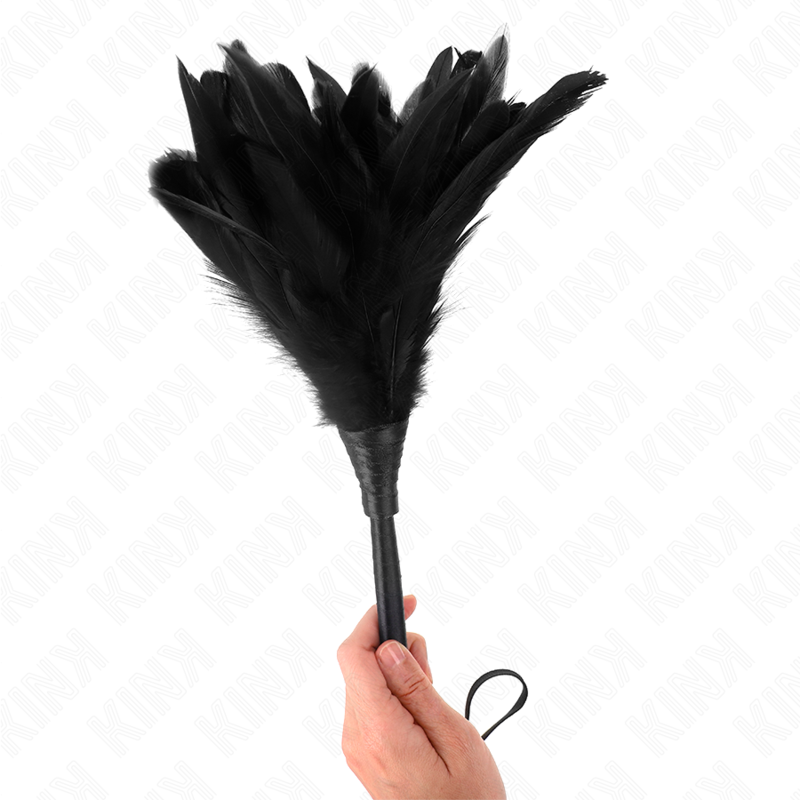 KINK - PLUMAS DE POLLO EN FORMA DE CUERNO DE CRIADA NEGRA 36 CM