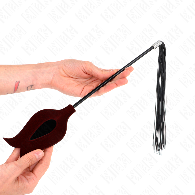 KINK - LÁTIGO DE SILICONA CON BORLA FORMA ROSA 45 CM