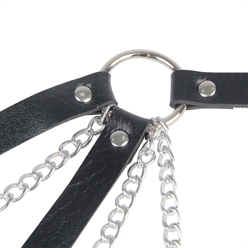 SUBBLIME - 953713 CINTURÓN PUNK BONDAGE HEBILLA DE METAL NEGRO TALLA ÚNICA