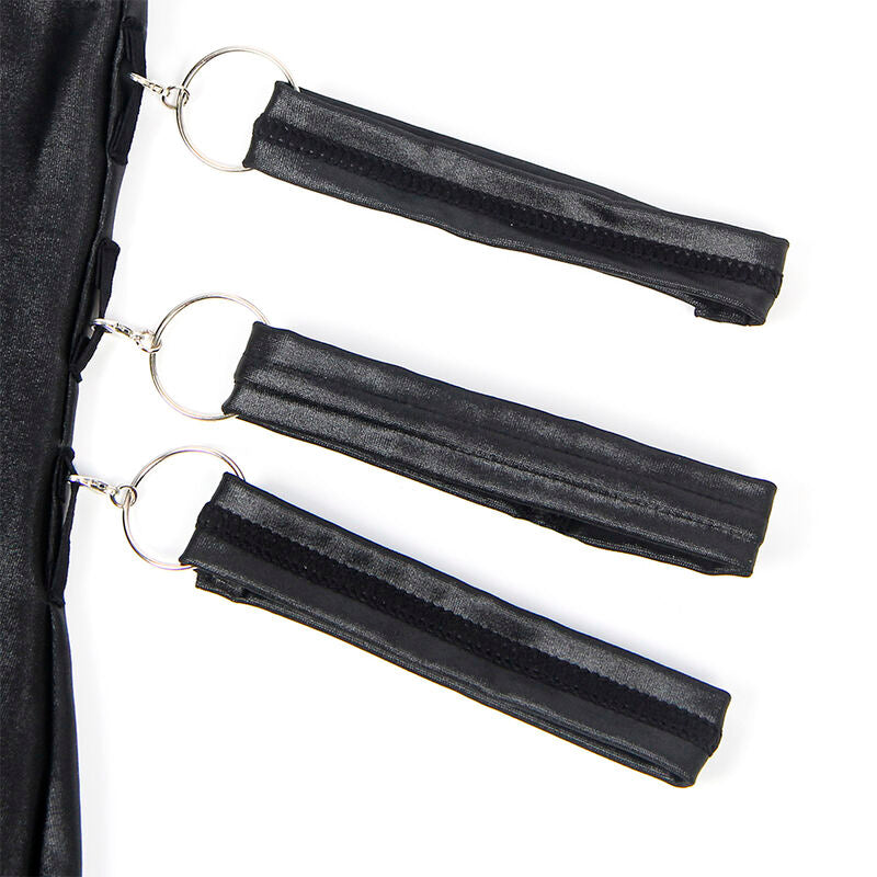 SUBBLIME - 954413 BLACK LEATHER BONDAGE BODYSUIT L/XL