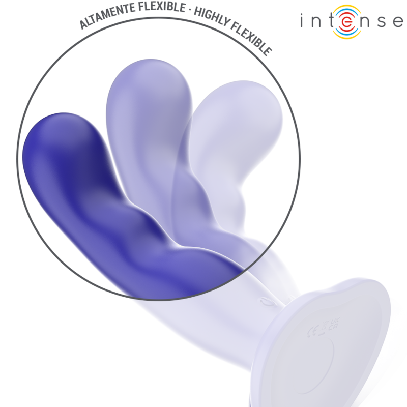 INTENSE - VIBRADOR SHORTY CON VENTOSA AZUL CONTROL REMOTO
